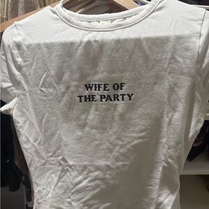 White Graphic Tee - Wife of the Party